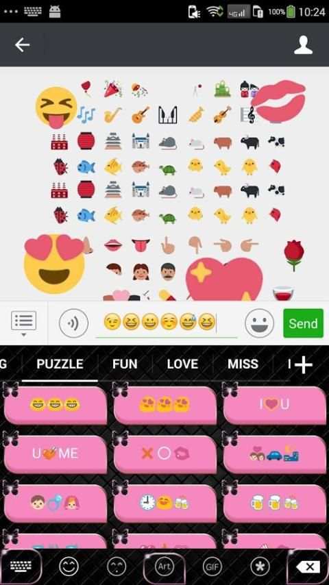 Pink Bow Knot Gifs Keyboard скриншот 3