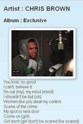 Chris Brown Lyrics screenshot 2