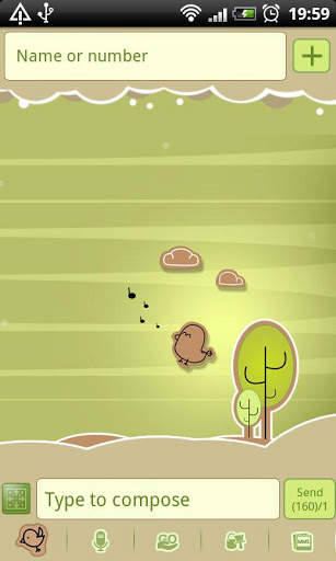 GO SMS Pro Retro Bird Theme screenshot 3