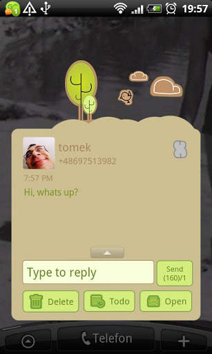 GO SMS Pro Retro Bird Theme screenshot 4