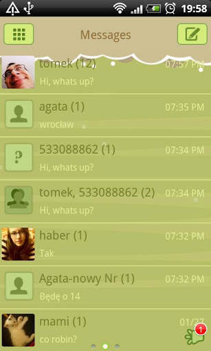 GO SMS Pro Retro Bird Theme screenshot 2