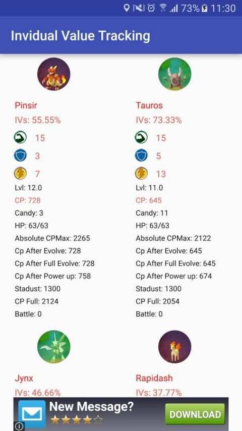 IVs for PokémonGo स्क्रीनशॉट 5