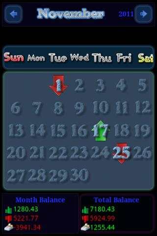 Calendar Money Book स्क्रीनशॉट 1