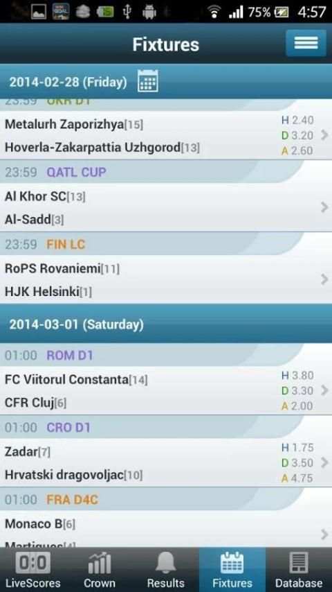 Livescore odds screenshot 3