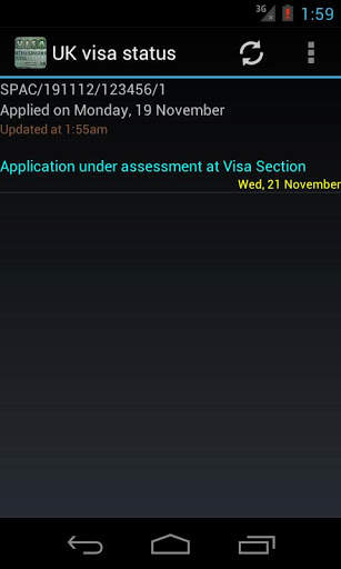 Visa status check via VFS screenshot 1