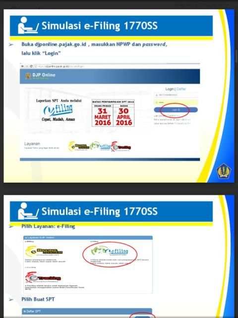 e-Filing screenshot 2