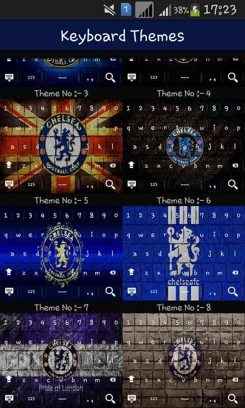 Chelsea Keyboard Theme 1 تصوير الشاشة