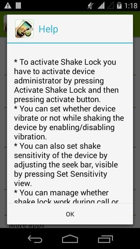 Shake Lock скриншот 4