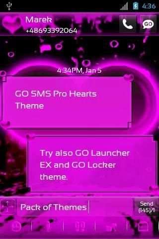 Hearts Theme for GO SMS Pro screenshot 2
