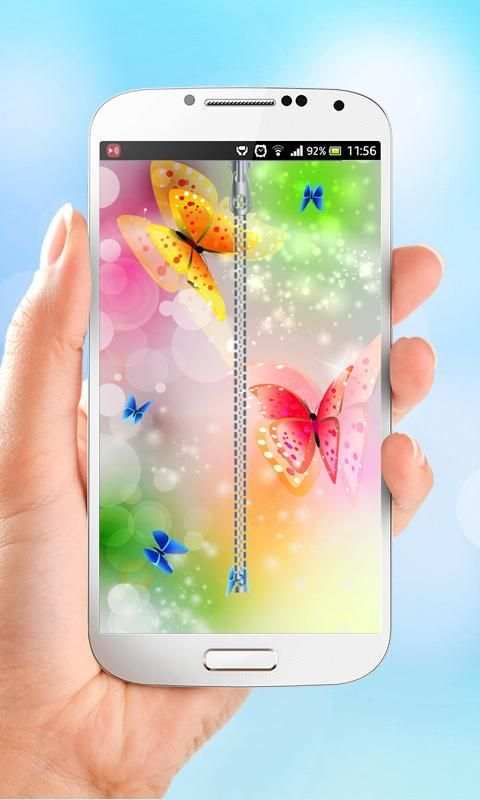 Butterfly Zipper Lock Screen screenshot 1