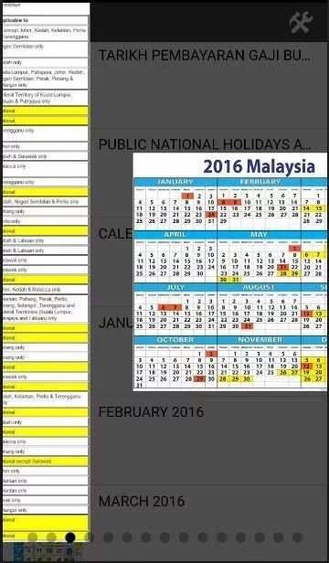 Kalendar 2016 Malaysia Hijrah 6 تصوير الشاشة