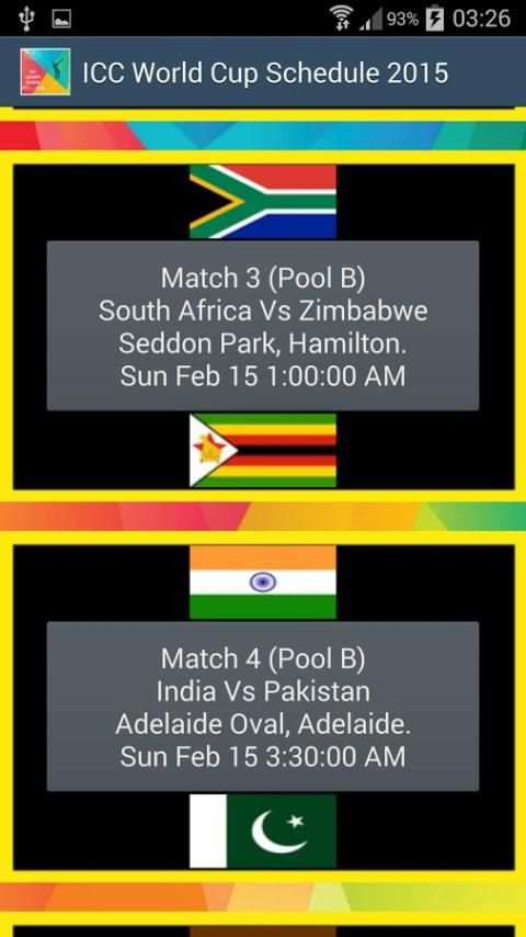 ICC World Cup Schedule 2015 screenshot 4