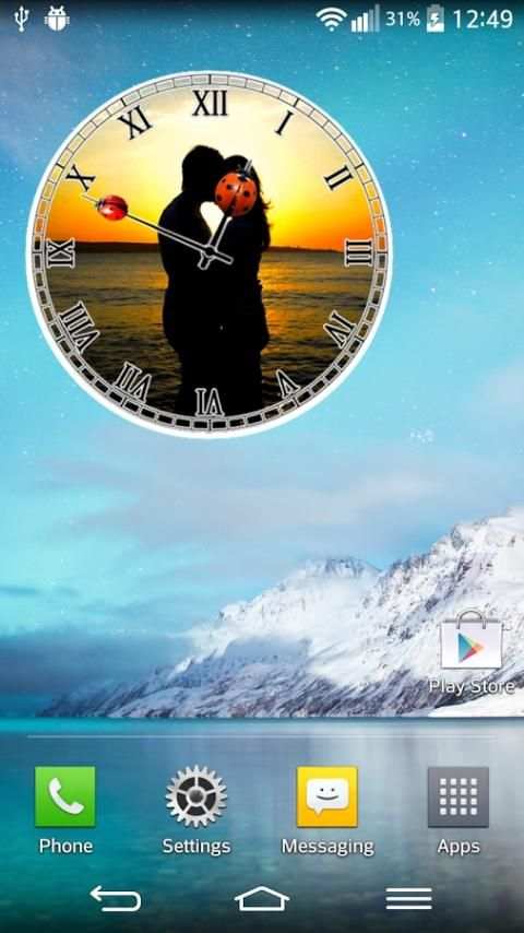 Hot Kiss Clock Widget 1 تصوير الشاشة