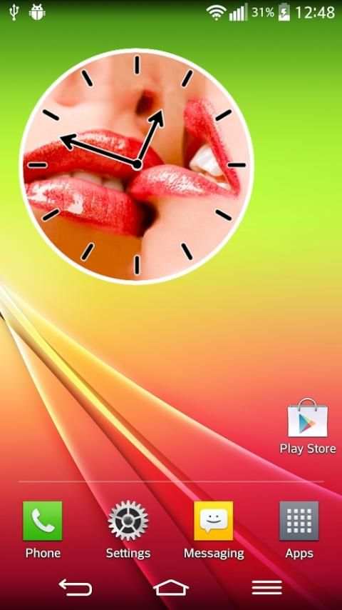 Hot Kiss Clock Widget 2 تصوير الشاشة