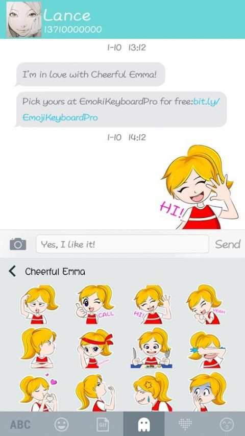 Emma Sticker Gif for Keyboard screenshot 1