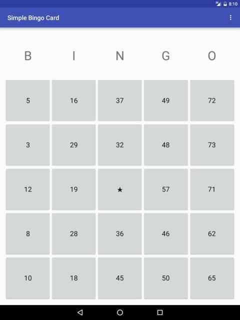 Simple Bingo Card screenshot 1