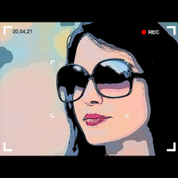 cartoon video camera icon