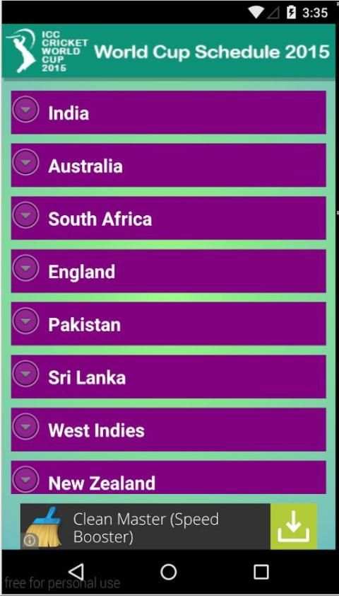 Cricket World Cup 2015 screenshot 1