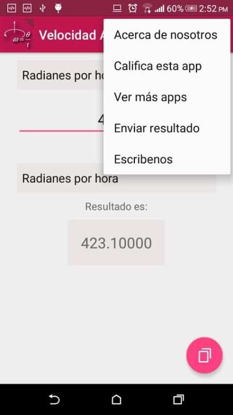Velocidad Angular - Conversor 1 تصوير الشاشة