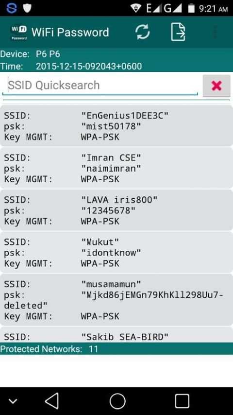 Wifi Password (Root) 5 تصوير الشاشة