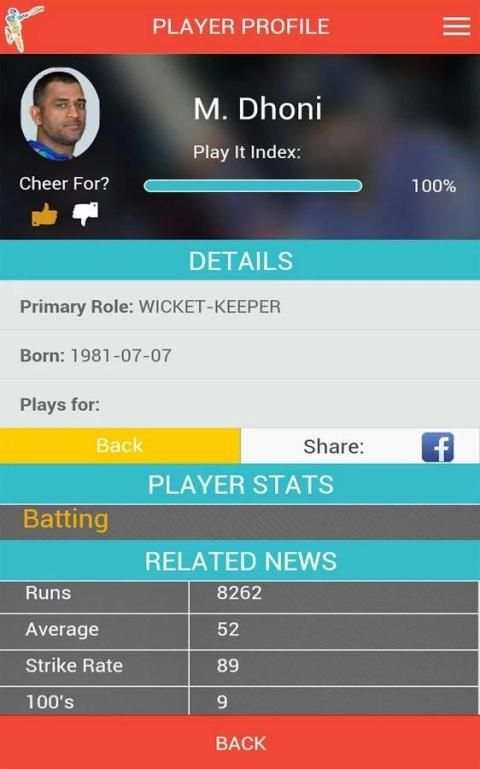 ICC CWC 2015 Fantasy Cricket स्क्रीनशॉट 10