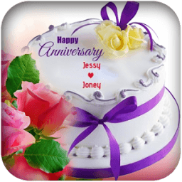 ikon Name on Anniversary Cake