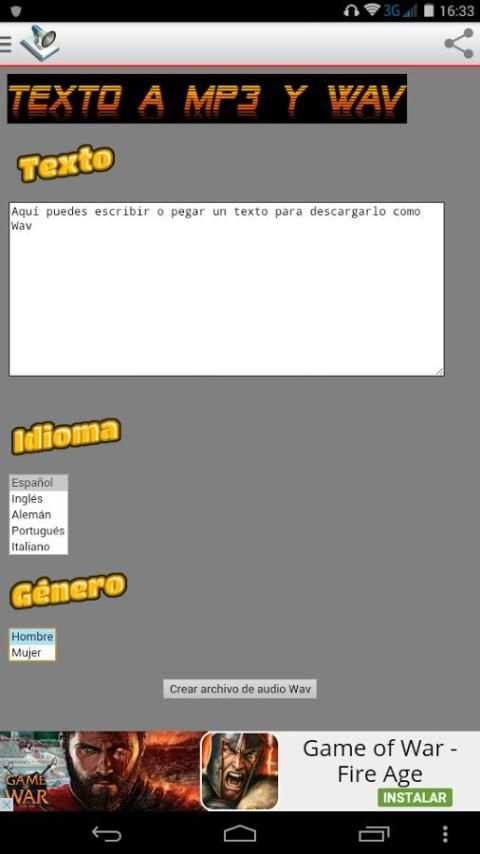Texto a Mp3 y Wav скриншот 2