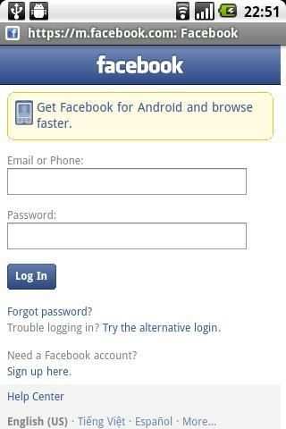 Proxy browser for Facebook wap screenshot 2