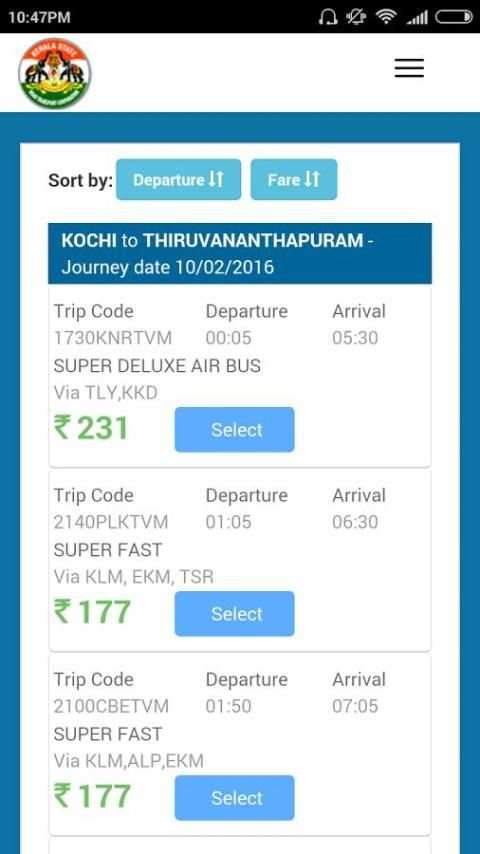 Kerala RTC KSRTC Online Ticket screenshot 8