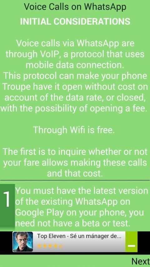 Activate calls in WhatsApp screenshot 1
