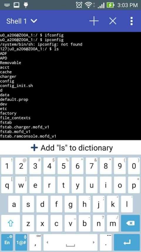 Терминал, Shell для Android скриншот 3
