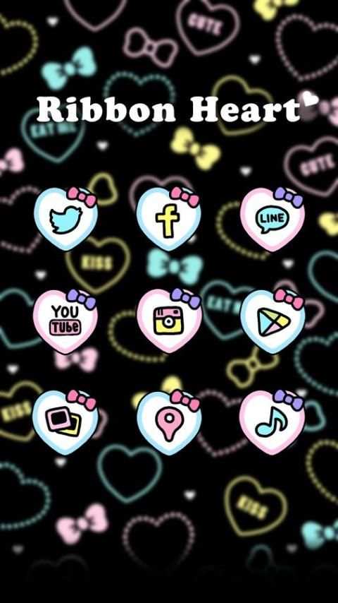Wallpaper imut★Ribbon Heart screenshot 2