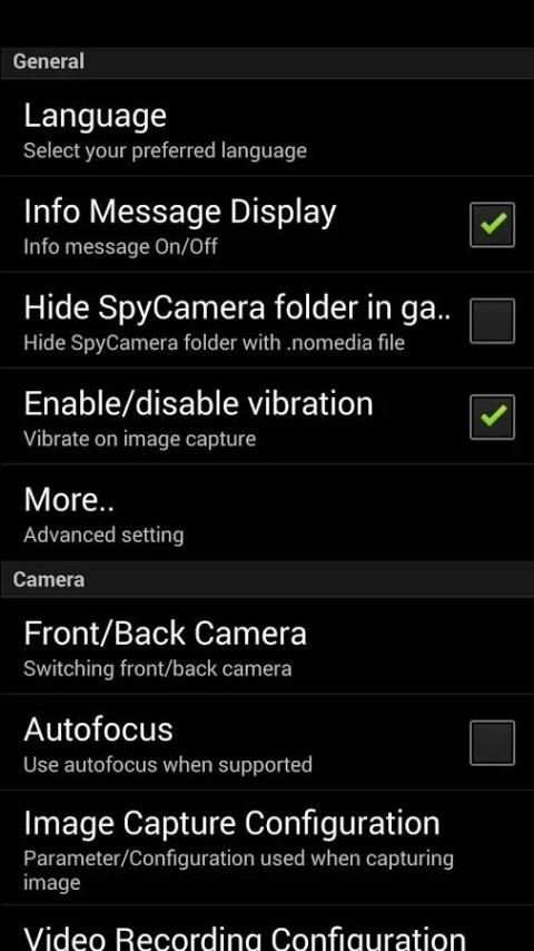 Spy Camera OS (SCOS) screenshot 2