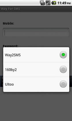 Way 2 Free SMS screenshot 1