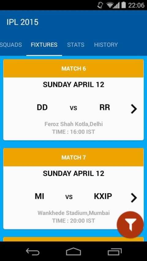Fixtures for IPL 2015 screenshot 8
