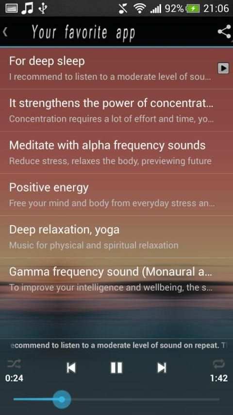 Relaxation Music Player screenshot 1