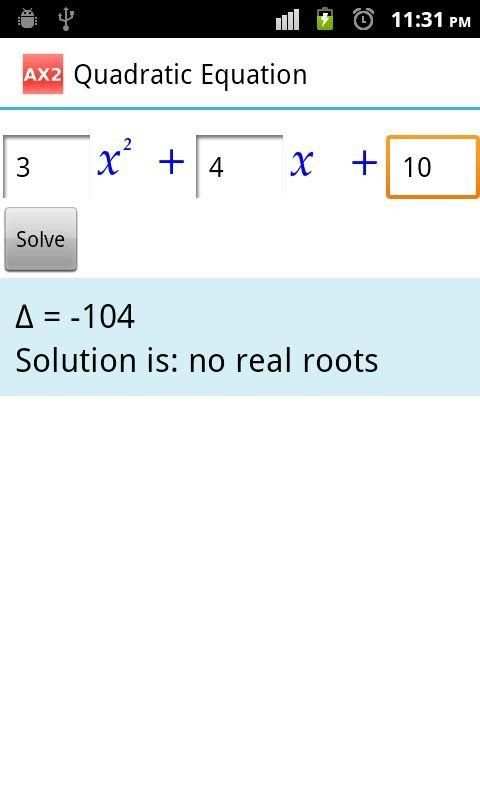 Quadratic Equation AX2 screenshot 9