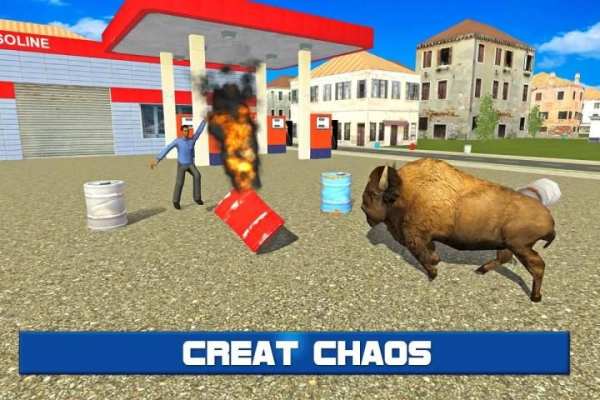 Angry Bison Attack in City 3D screenshot 5