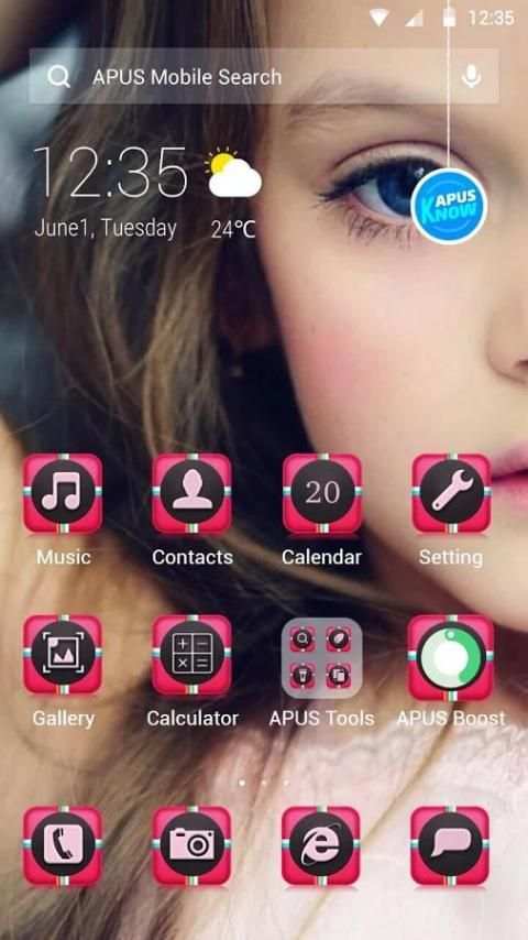Baby Gril-Tema APUS Launcher screenshot 3