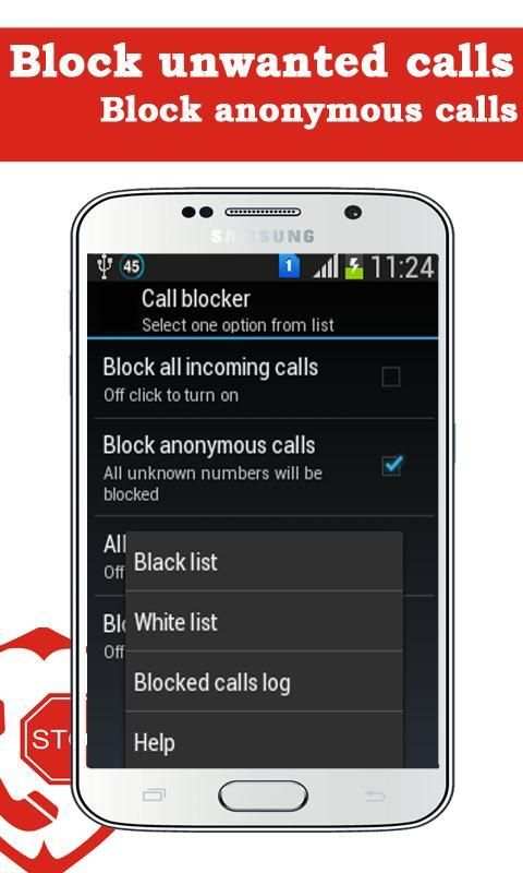 Call Blocker Blacklist Contact स्क्रीनशॉट 1