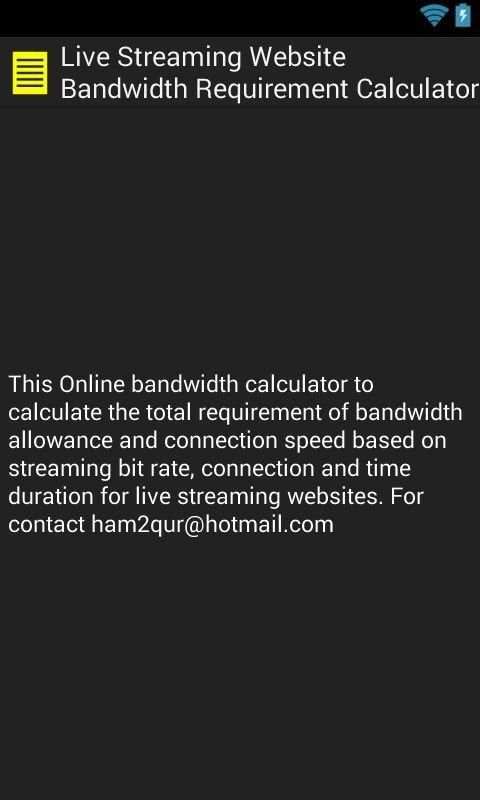 Bandwidth Calculator screenshot 2