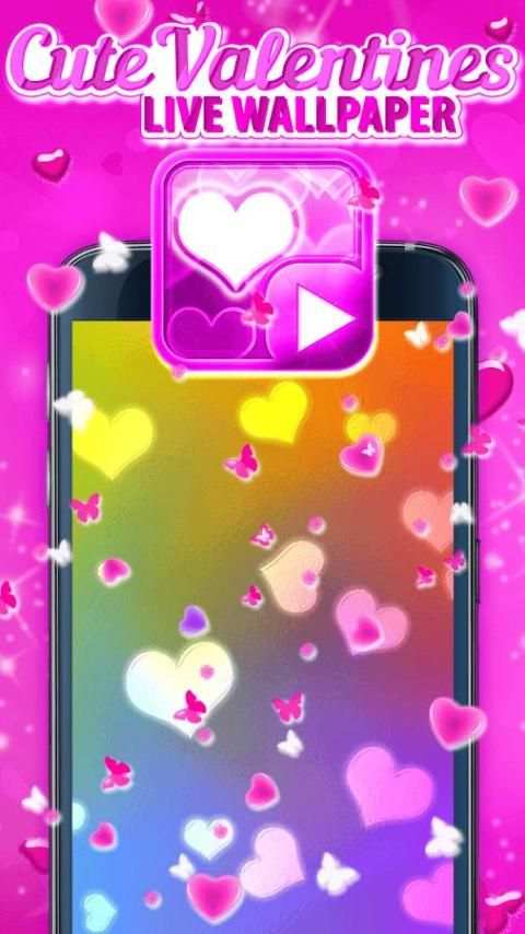 Cute Valentines Live Wallpaper स्क्रीनशॉट 1