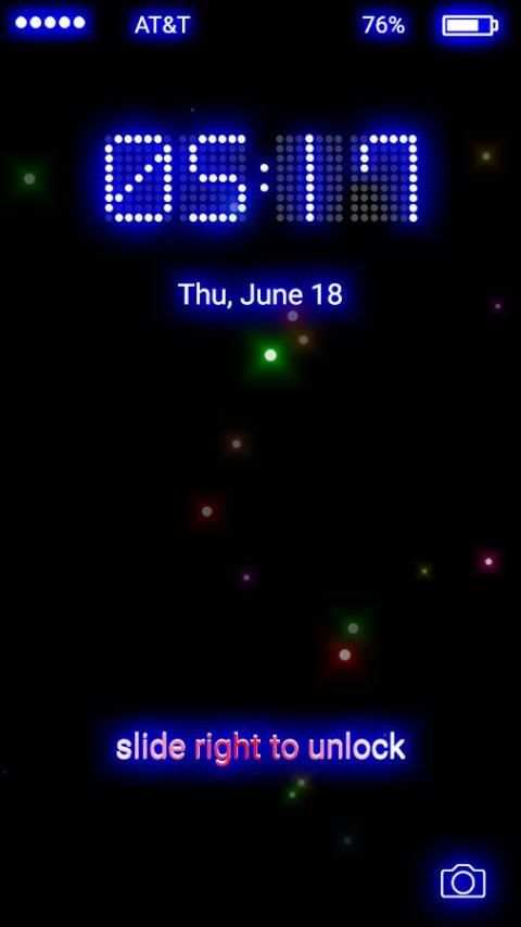 Neon Firefly Lock Screen скриншот 1