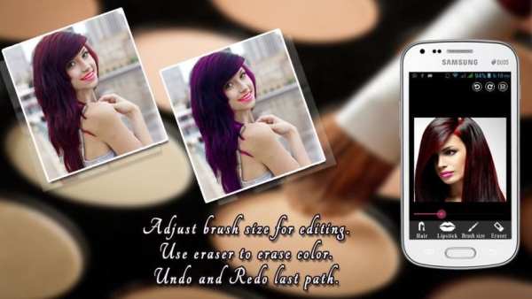 Hair and Lip Color Changer 1 تصوير الشاشة