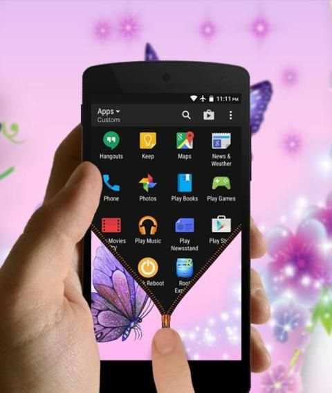 Butterfly Zipper Lock Screen screenshot 2