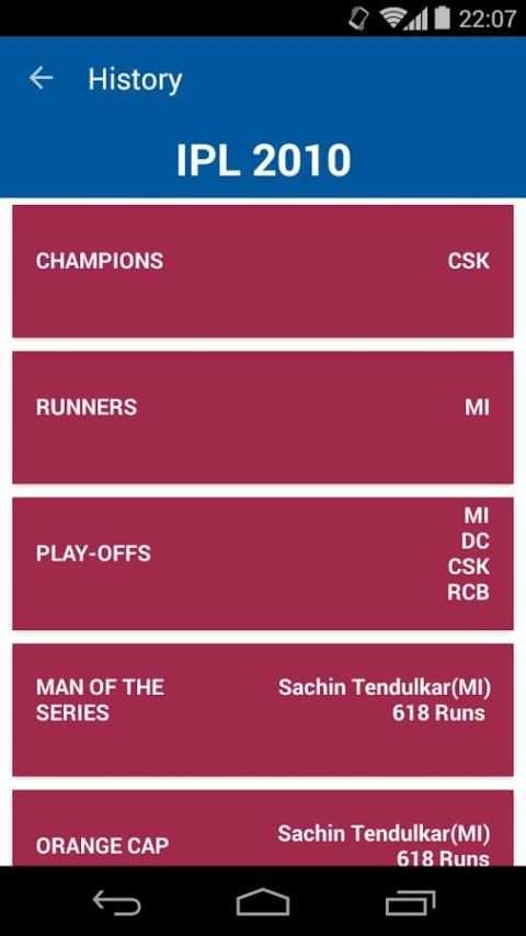 Fixtures for IPL 2015 screenshot 1