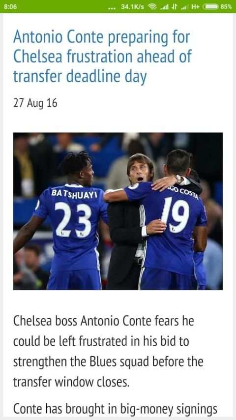 soccer sport news screenshot 1