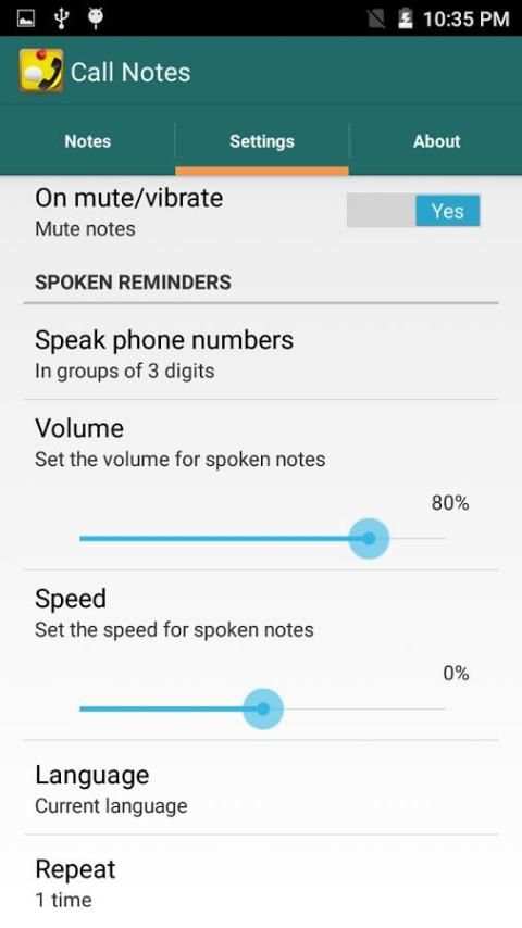 Talking Call Notes & Reminder скриншот 1