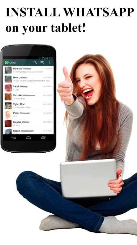 Install WhatsApp on tablet screenshot 1
