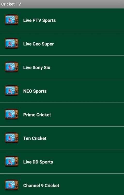 Cricket TV Free Channels 1 تصوير الشاشة